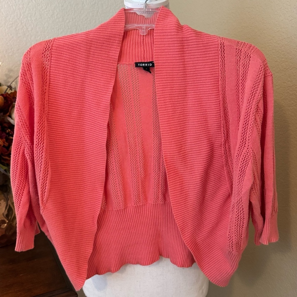 Torrid Light Orange Bolero Sweater Cardigan Sz 0X